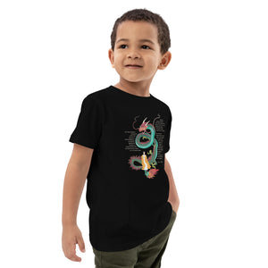 Open image in slideshow, Organic Cotton Kids T-shirt Dragon Dark
