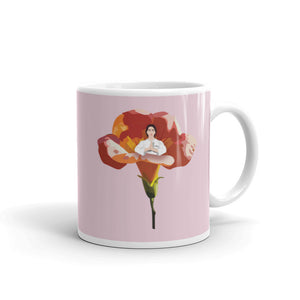 在幻灯片中打开图片，Pink Lace Blo͞om Glossy Mug
